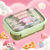 Green cartoon children's lunch box, portable, sealed and environmentally friendly PP material Specification image